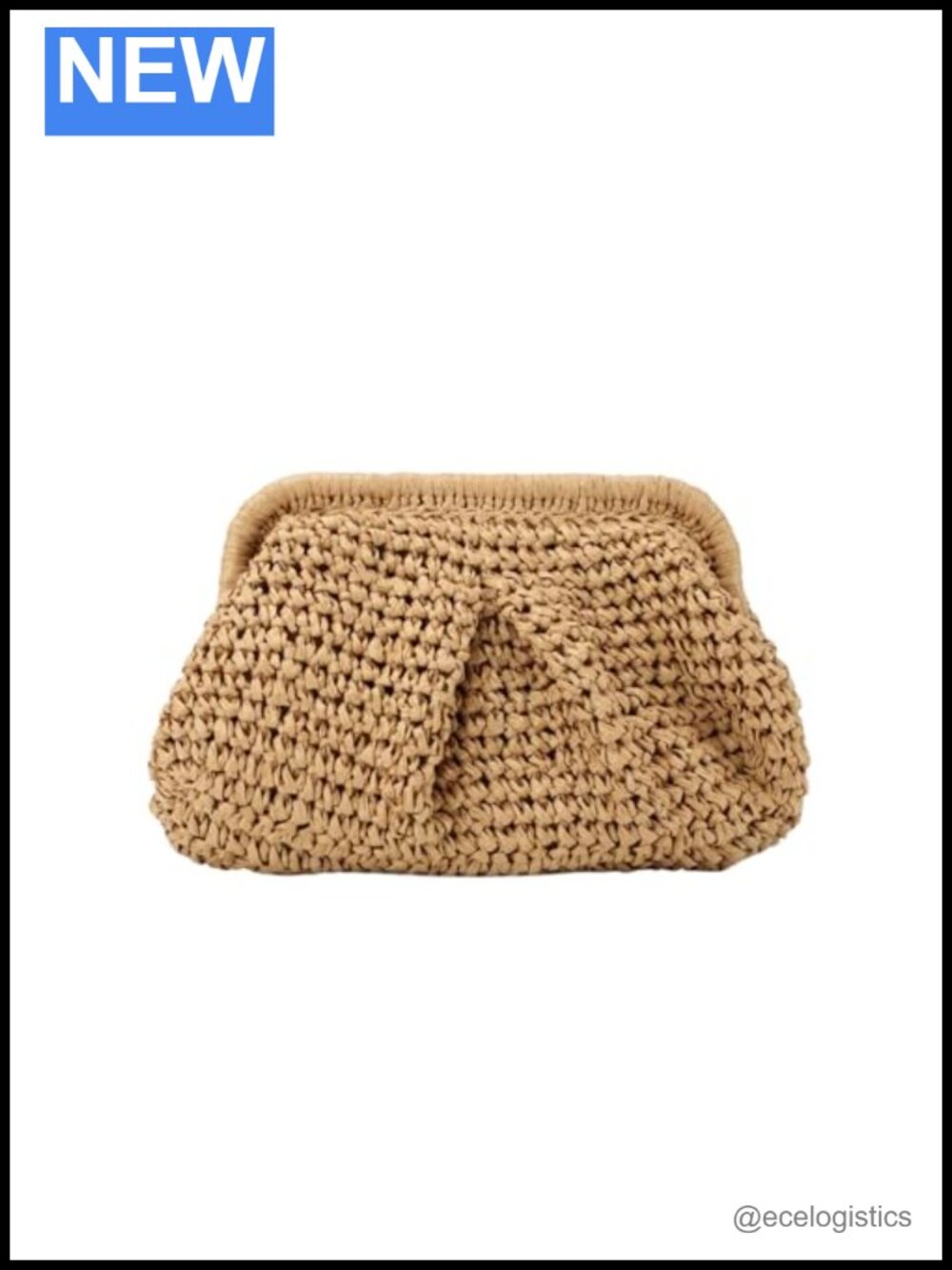 Handmade Raffia Cloud Clutch with Soft Sculpted Shape - Evening Bag for